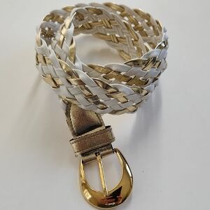 🇨🇦***Vintage Gold and White Braided Belt / Made In Canada